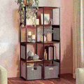 Hastings Home 4-Tier 8 Cube Style Bookcase, Oak 168229SLJ